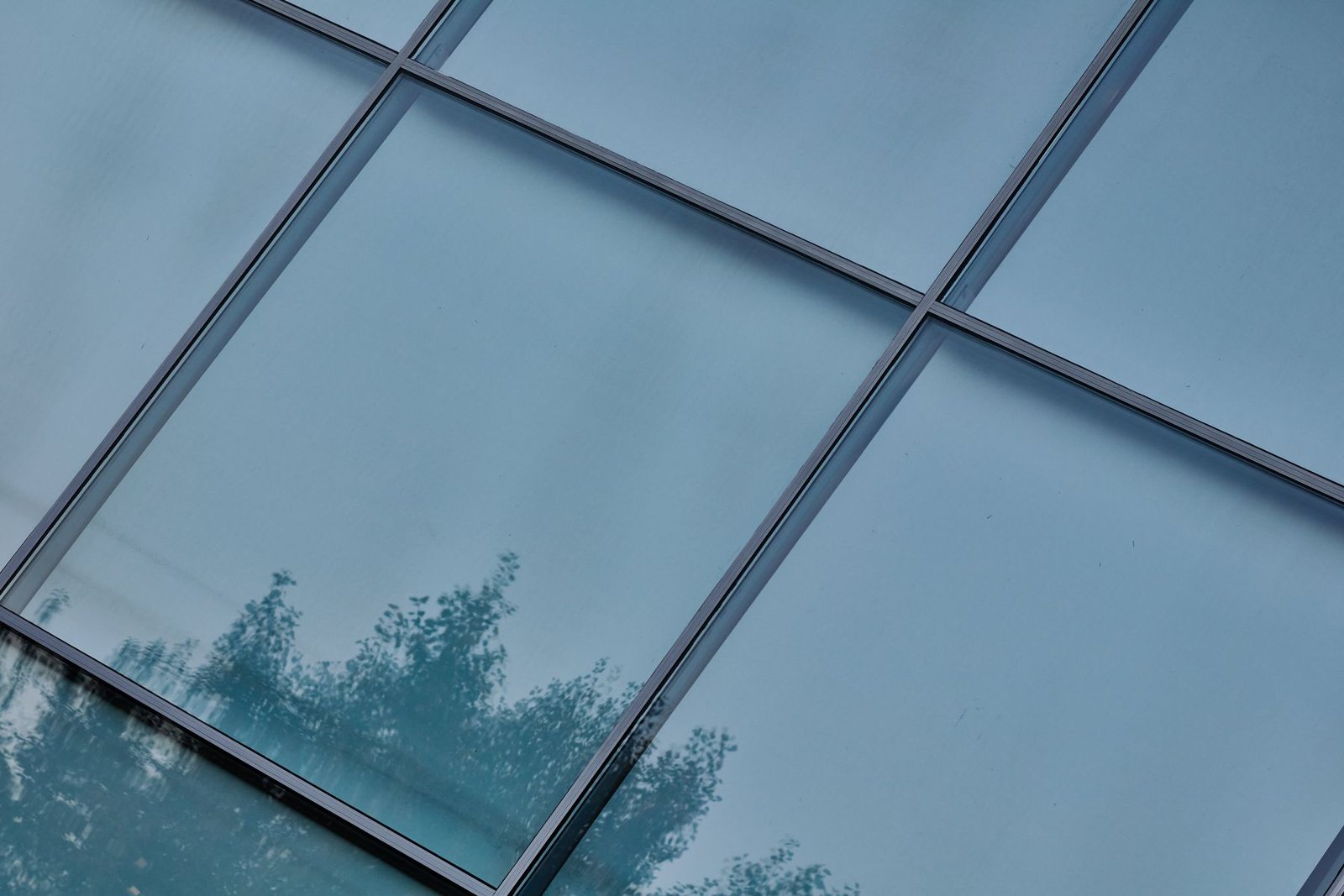 Glass curtain wall with aluminium mullions — reference image